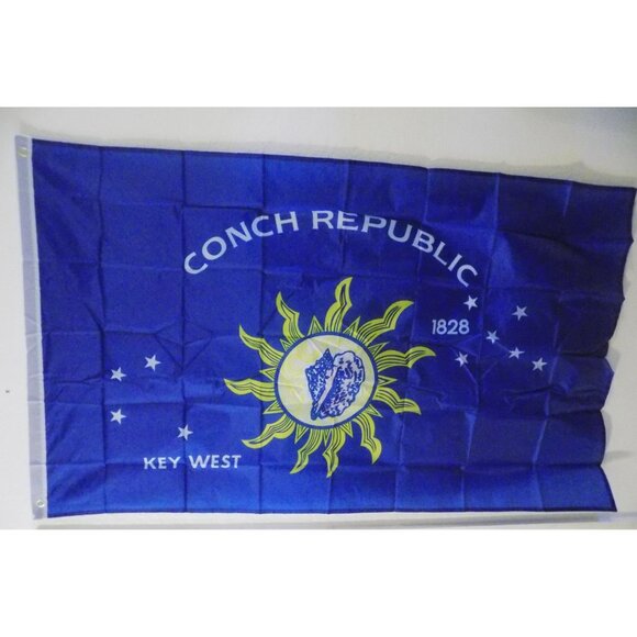 Conch Republic Flag 3x5 Feet (Blue) Key West Flags Man Cave - Picture 2 of 2